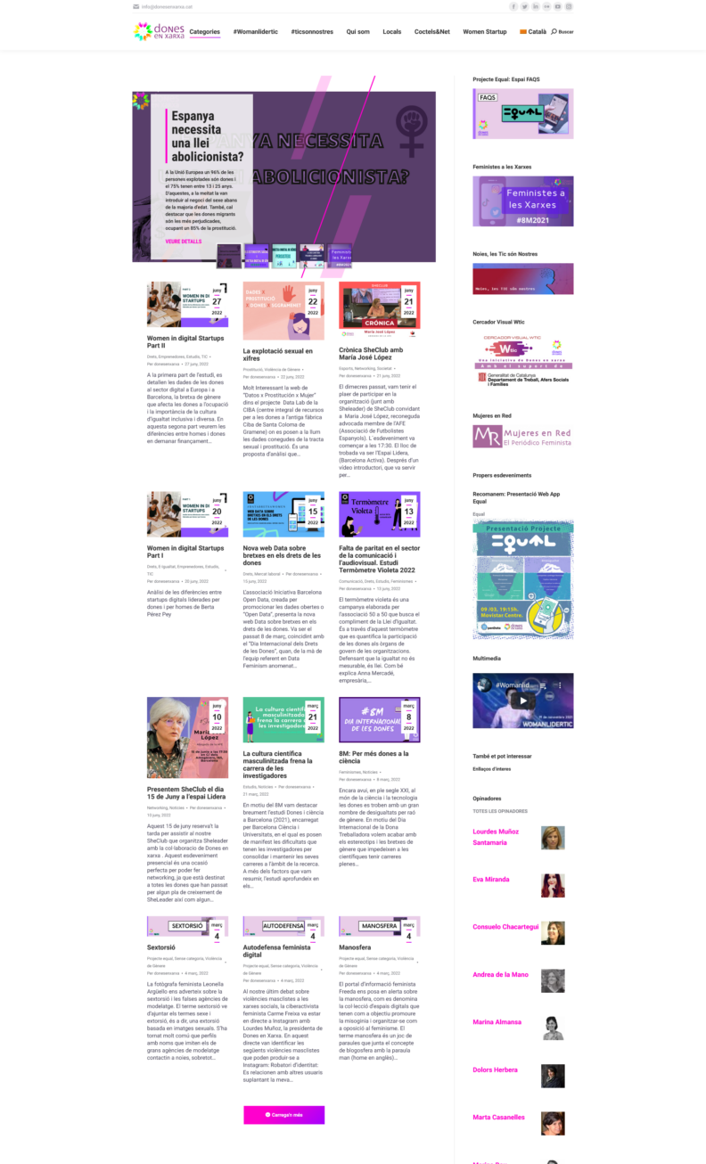 Página web WordPress para Dones en Xarxa | STELIS