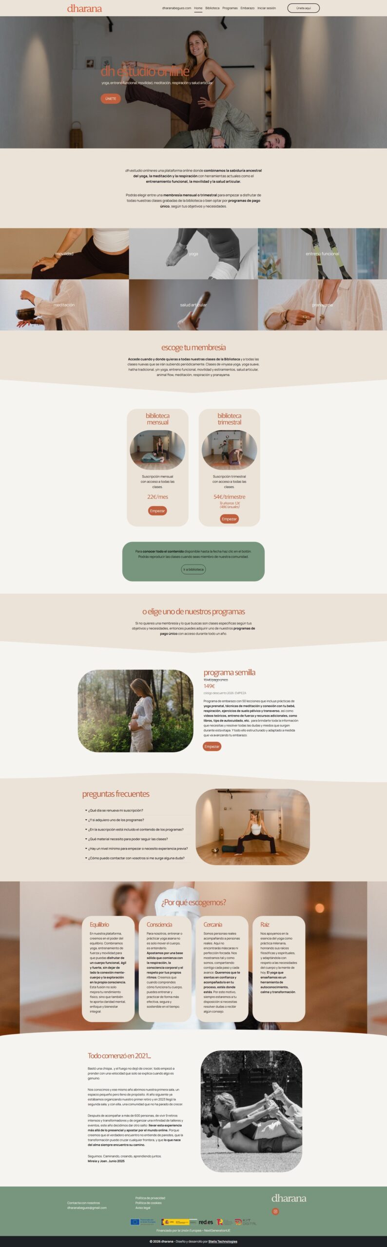 Página web de cursos online para Online Dharana | LearnPress | STELIS