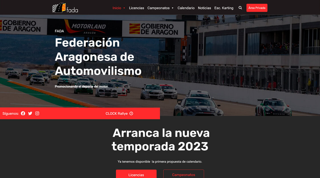 Web Federación Aragonesa de Automovilismo