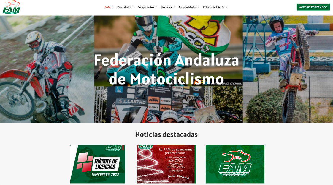 Web Federación Andaluza de Motociclismo