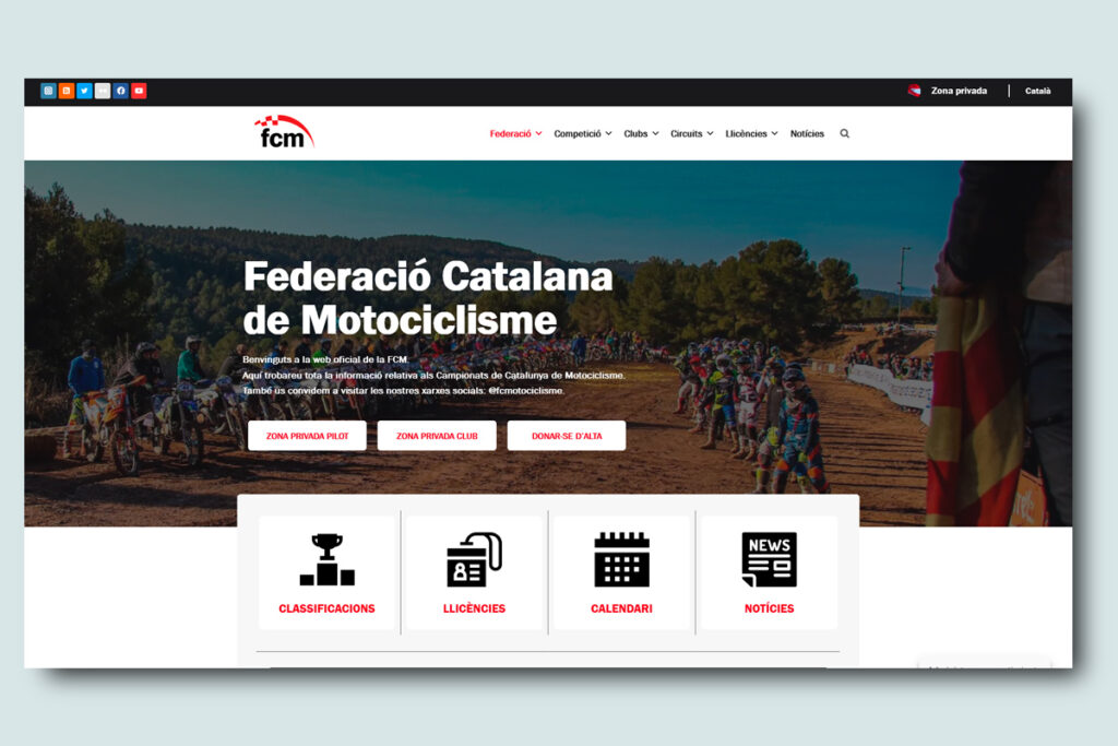 Web Federació Catalana de Motociclisme