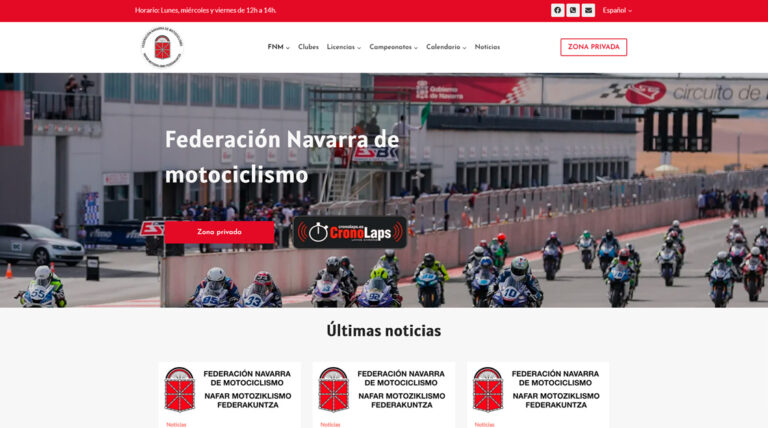 Web Federación Navarra de motociclismo