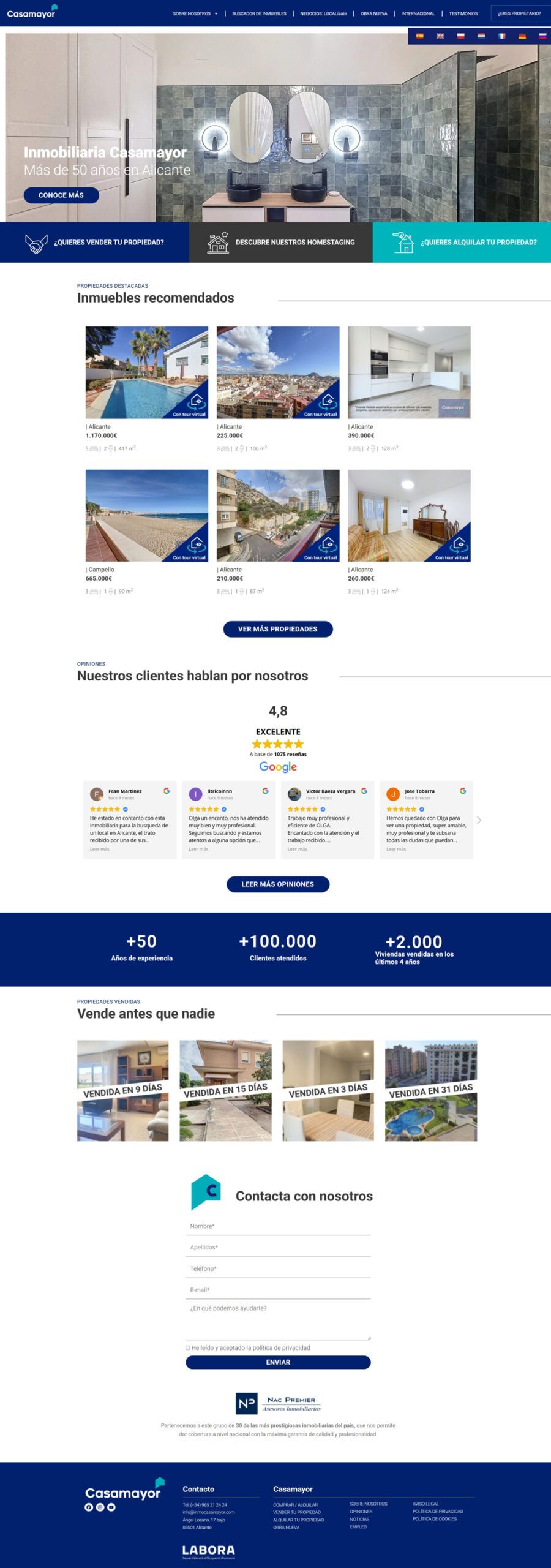 Página web inmobiliaria para Casamayor | WordPress | STELIS