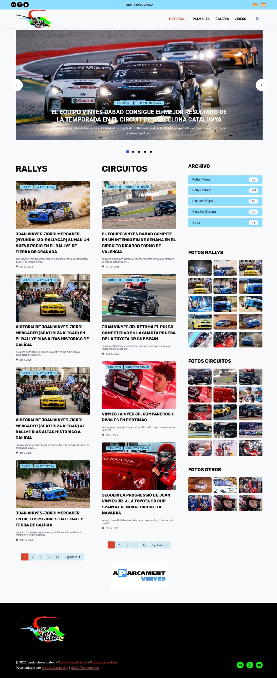 Equip vinyes dabad: Página web Wordpress