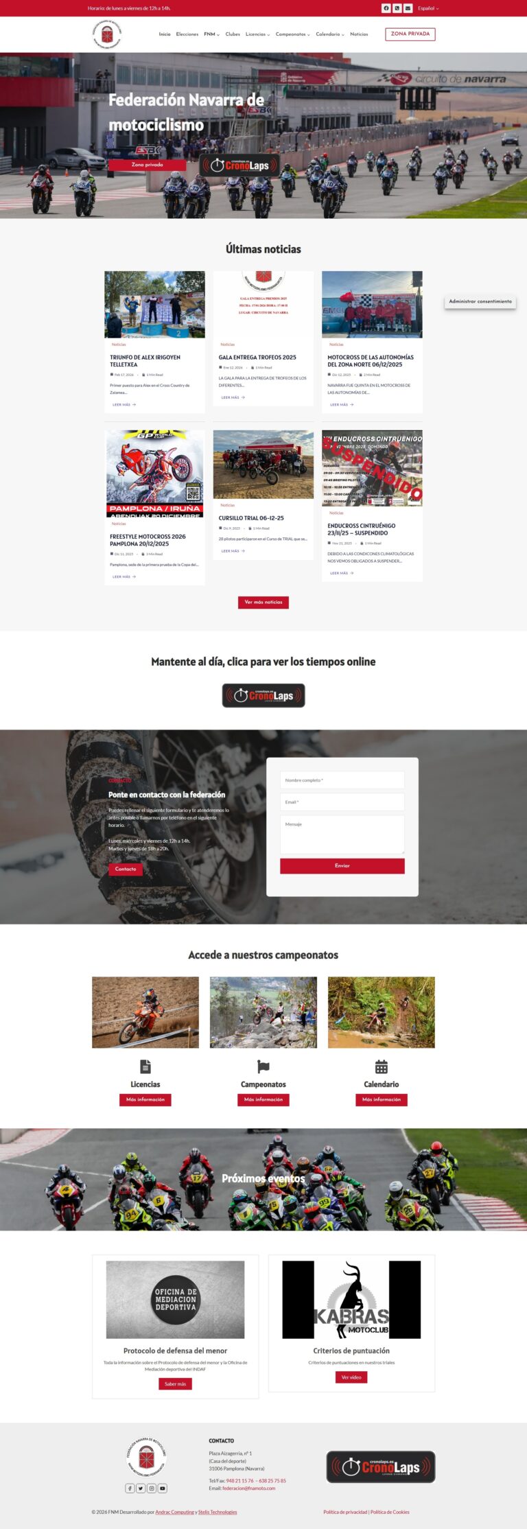 Página web WordPress para FNM | API | STELIS