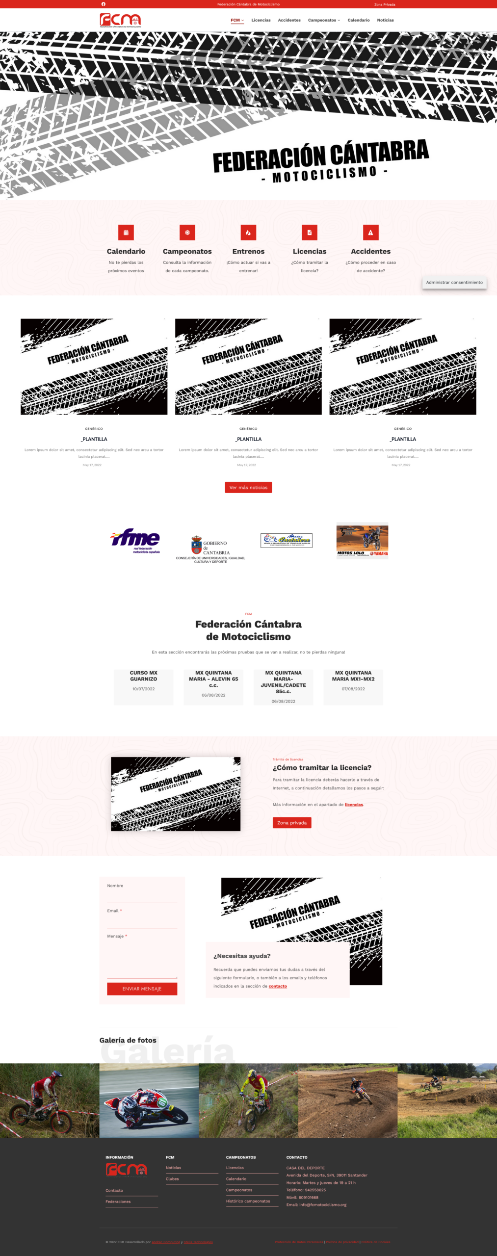 Página web WordPress para FCMotociclismo | STELIS