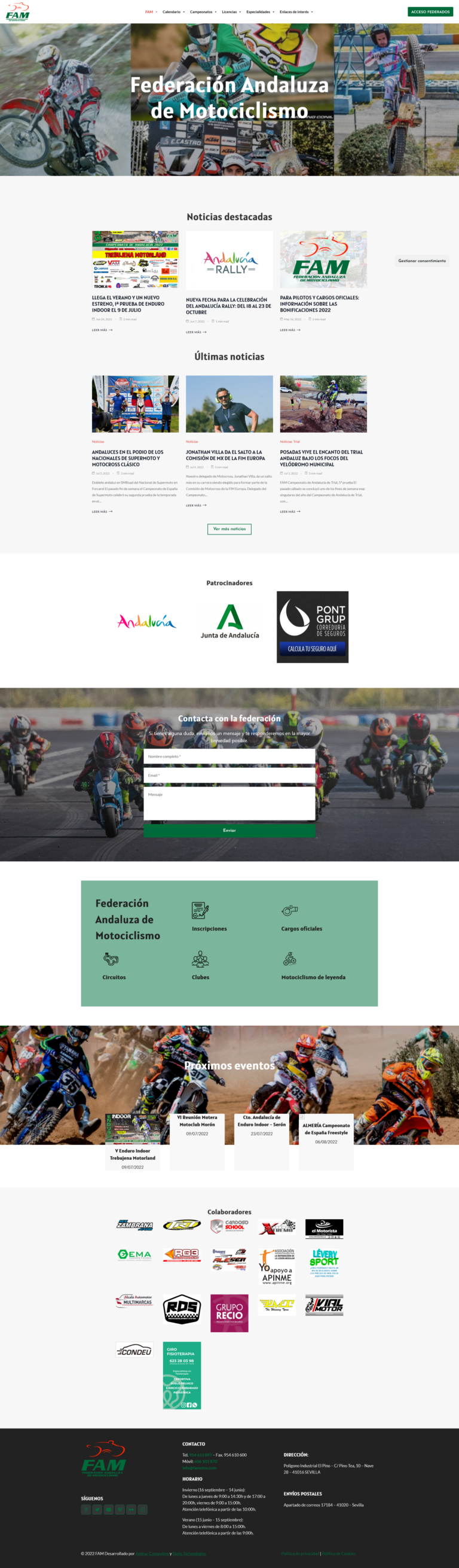 Página web WordPress para FAM | API | STELIS